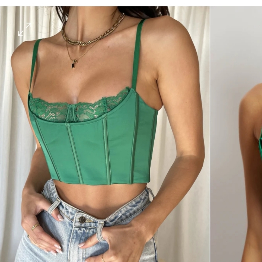 Meshki Green Corset Top